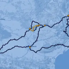 Carte des routes de France, avec une voie du célé mise en évidence en jaune.