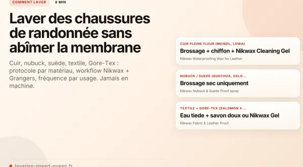 Comment nettoyer des chaussures de randonnée : guide pour cuir, nubuck, textile et Gore-Tex. Protocole Nikwax pour un entretien parfait.